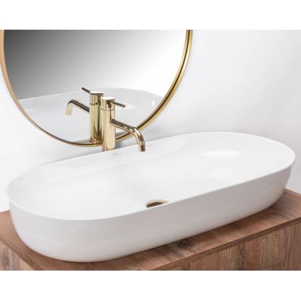 REA-U0563 - Lavabo da appoggio CLEO 41x81 cm ceramica/bianco lucido
