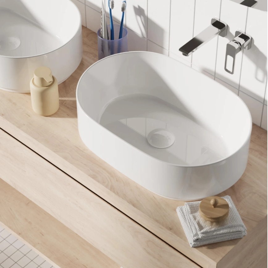REA-U0600 - Lavabo da appoggio ALMA 36x57 cm ceramica/bianco lucido