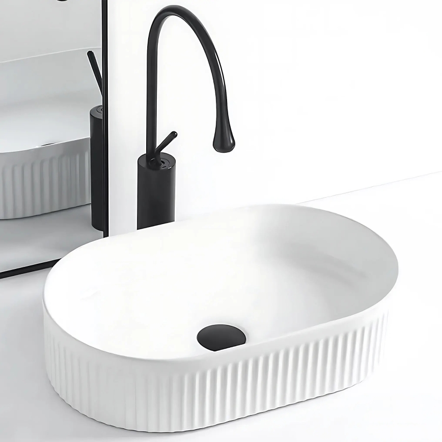REA-U0603 - Lavabo da appoggio VANDA 31x49 cm ceramica/bianco lucido
