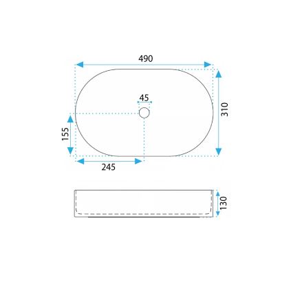 REA-U0603 - Lavabo da appoggio VANDA 31x49 cm ceramica/bianco lucido