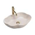 REA-U0617 - Lavabo da appoggio PEARL 38x50,5 cm ceramica/beige/effetto pietra