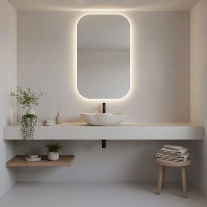 REA-U0617 - Lavabo da appoggio PEARL 38x50,5 cm ceramica/beige/effetto pietra