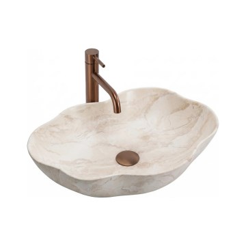REA-U0619 - Lavabo da appoggio PEARL 38x50,5 cm ceramica/beige