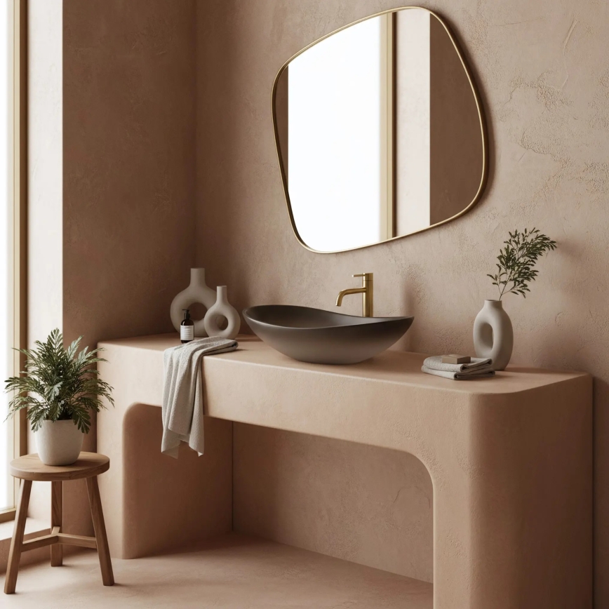 REA-U0626 - Lavabo da appoggio ROYAL 36x62 cm ceramica/marrone