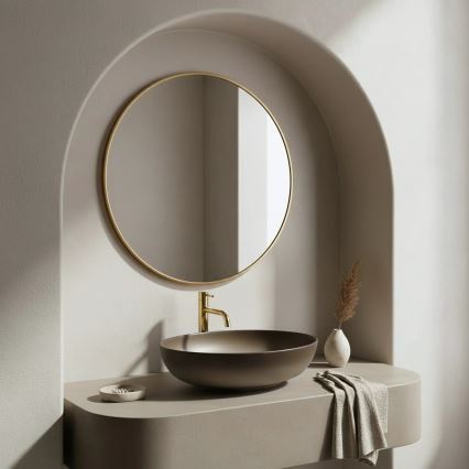 REA-U0627 - Lavabo da appoggio CAROLA 39x51,5 cm in ceramica/marrone