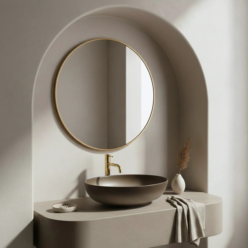 REA-U0627 - Lavabo da appoggio CAROLA 39x51,5 cm in ceramica/marrone