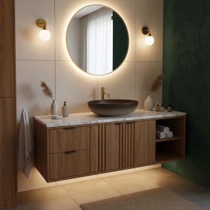 REA-U0627 - Lavabo da appoggio CAROLA 39x51,5 cm in ceramica/marrone