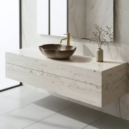 REA-U0629 - Lavabo da appoggio PEARL 38x50,5 cm ceramica/marrone