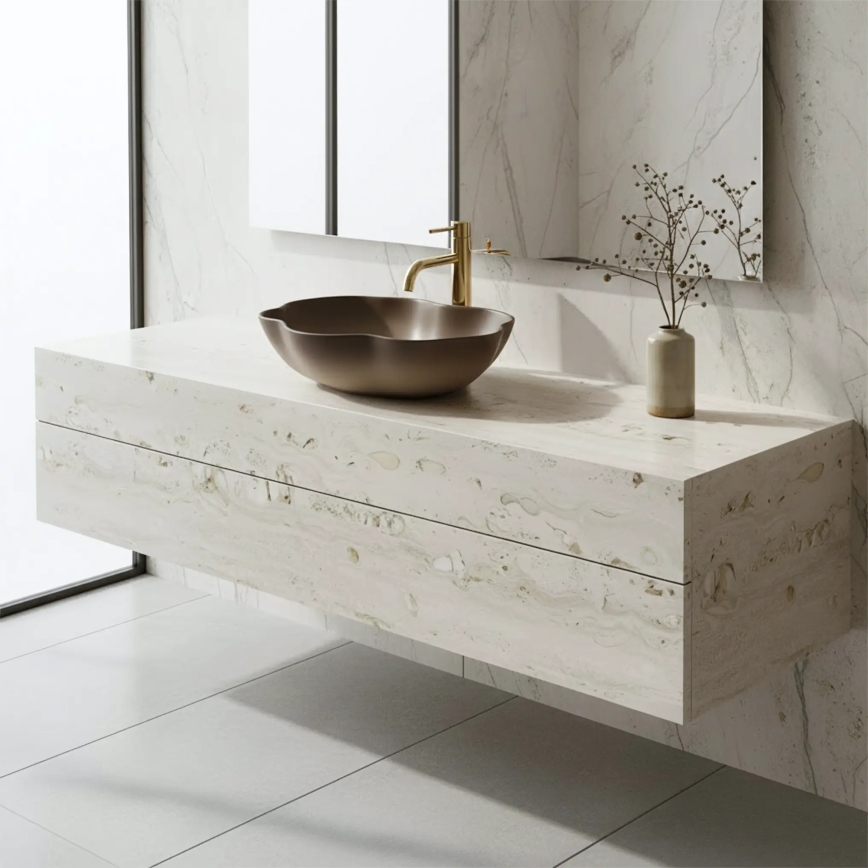 REA-U0629 - Lavabo da appoggio PEARL 38x50,5 cm ceramica/marrone