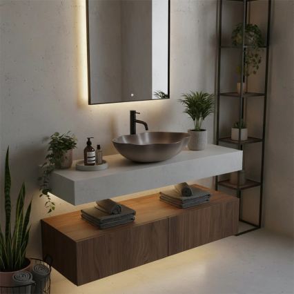 REA-U0629 - Lavabo da appoggio PEARL 38x50,5 cm ceramica/marrone