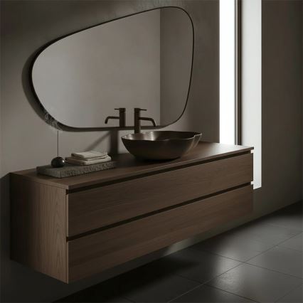 REA-U0629 - Lavabo da appoggio PEARL 38x50,5 cm ceramica/marrone