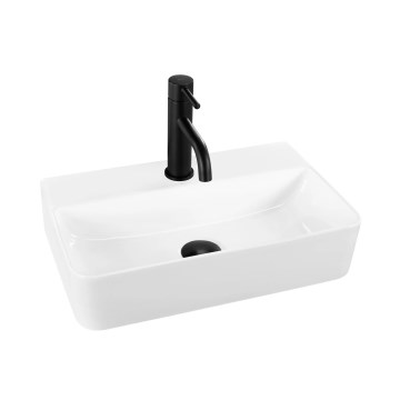 REA-U0630 - Lavabo da appoggio/sospeso NAOMI 28,5x45,5 cm ceramica/bianca