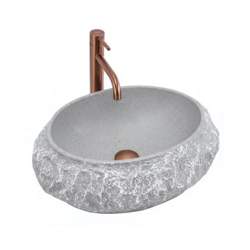 REA-U0633 - Lavabo da appoggio MIKA GABRO 38x50 cm grigio/effetto pietra