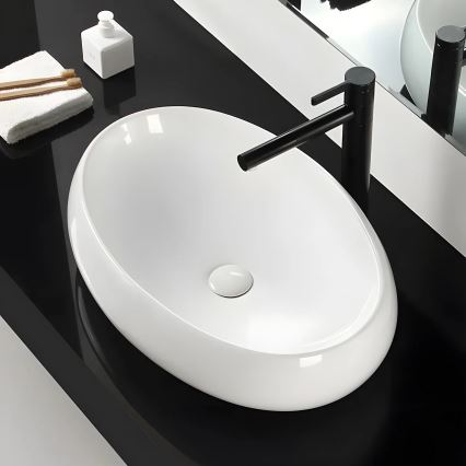 REA-U0656 - Lavabo da appoggio MELANIA 40,5x60 cm ceramica/bianco lucido