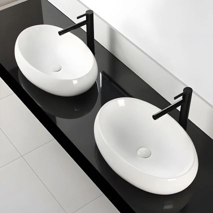 REA-U0656 - Lavabo da appoggio MELANIA 40,5x60 cm ceramica/bianco lucido