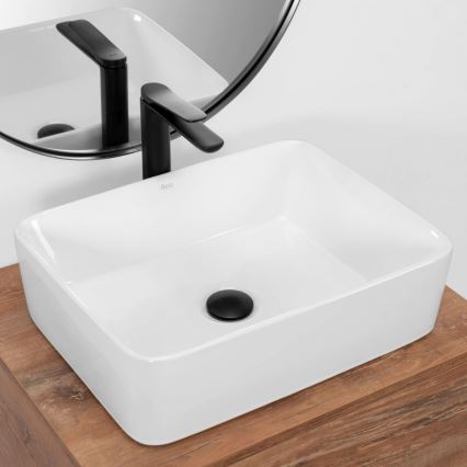 REA-U0669 - Lavabo da appoggio ANITA 37,5x48,5 cm ceramica/bianco lucido