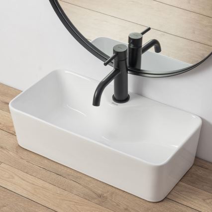 REA-U0699 - Lavabo da appoggio MERY 25x50,5 cm ceramica/bianco lucido