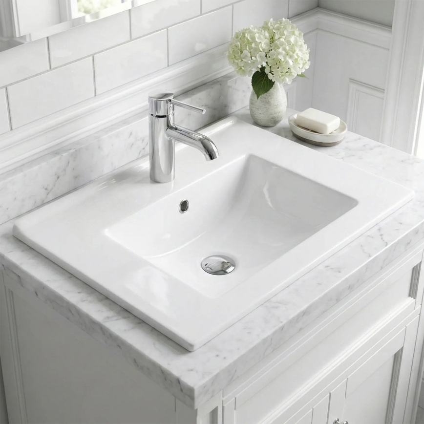 REA-U0786 - Lavabo da incasso DAFNE 47x62 cm ceramica/bianco lucido