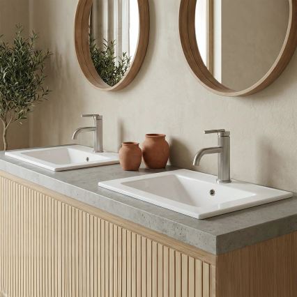 REA-U0786 - Lavabo da incasso DAFNE 47x62 cm ceramica/bianco lucido