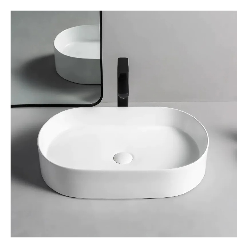 REA-U1055 - Lavabo da appoggio NADIA 38,5x61 cm ceramica/bianco lucido