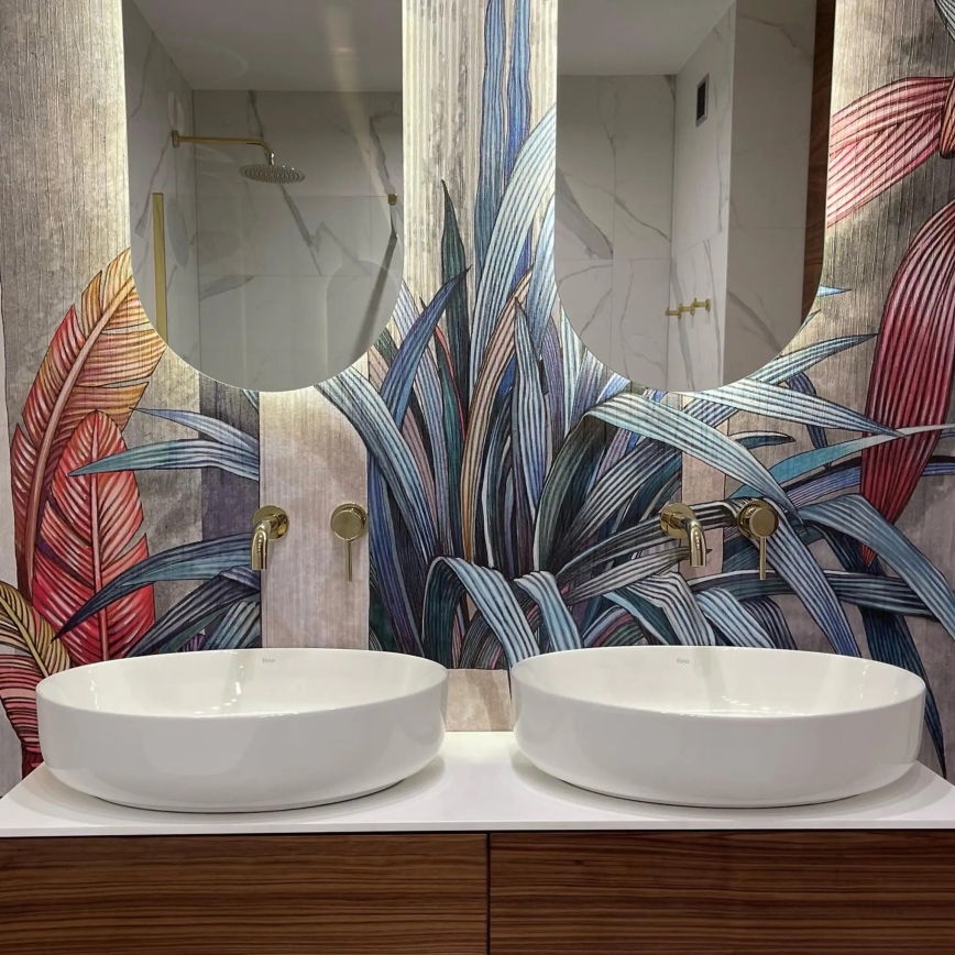 REA-U1223 - Lavabo da appoggio QUEEN 41,5x55 cm ceramica/bianco lucido