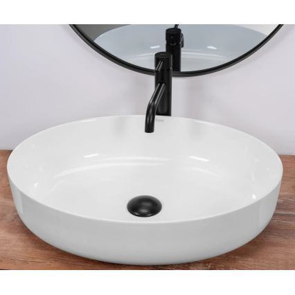 REA-U1223 - Lavabo da appoggio QUEEN 41,5x55 cm ceramica/bianco lucido