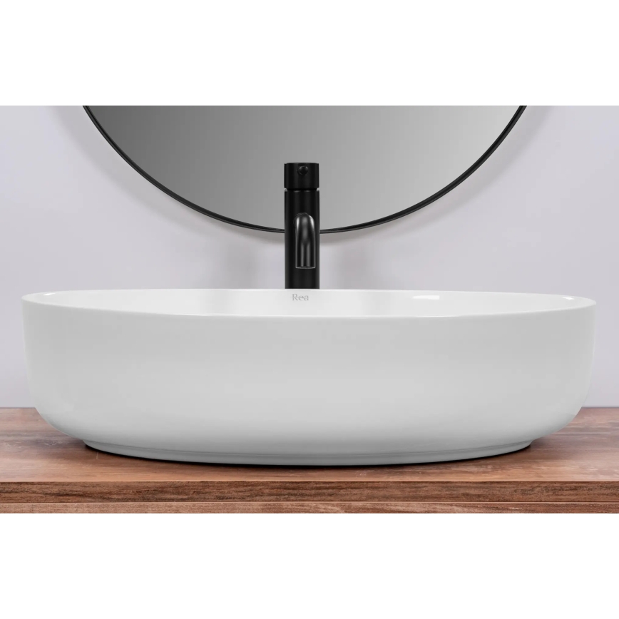 REA-U1223 - Lavabo da appoggio QUEEN 41,5x55 cm ceramica/bianco lucido