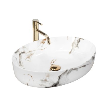 REA-U1232 - Lavabo da appoggio QUEEN 41,5x55 cm ceramica/effetto pietra