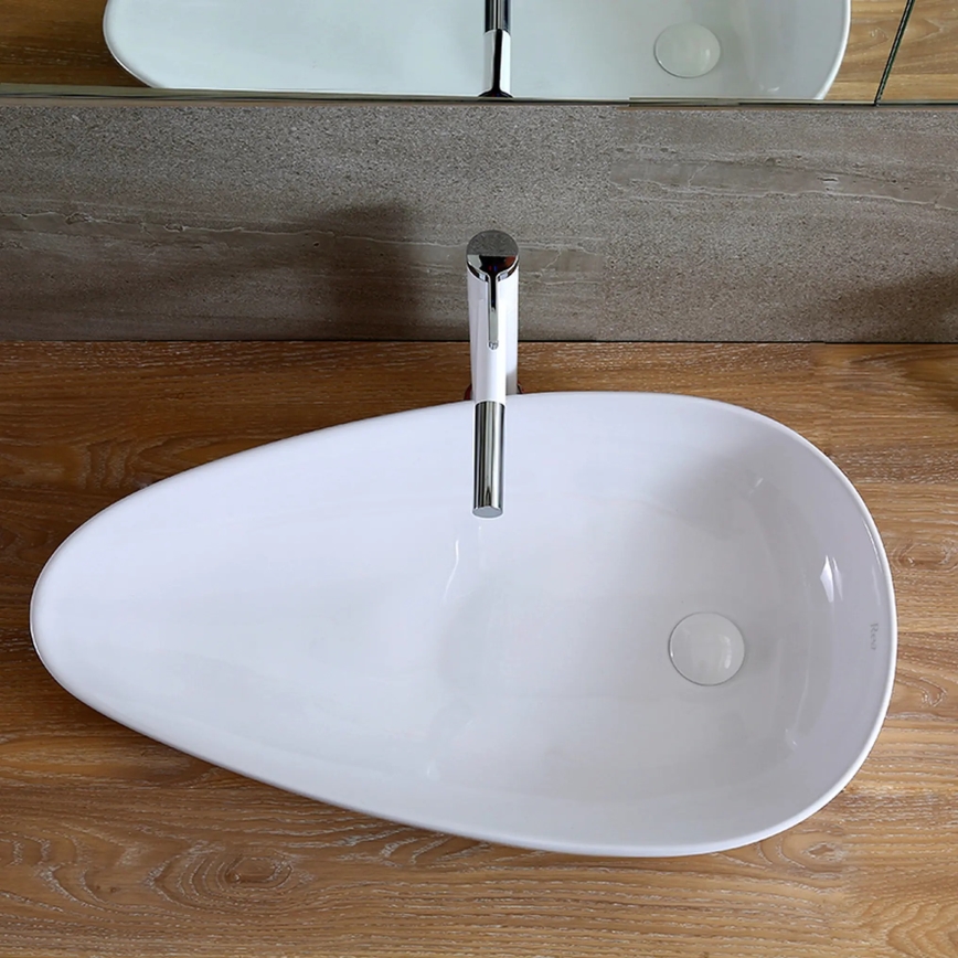 REA-U1500 - Lavabo da appoggio GRETA 42,5x77 cm ceramica/bianco lucido