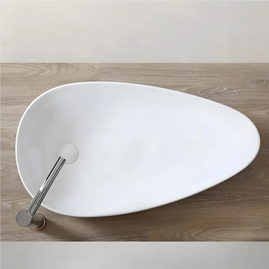 REA-U1500 - Lavabo da appoggio GRETA 42,5x77 cm ceramica/bianco lucido