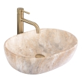 REA-U3000 - Lavabo da appoggio AMELIA 34,5x48 cm ceramica/beige/effetto pietra