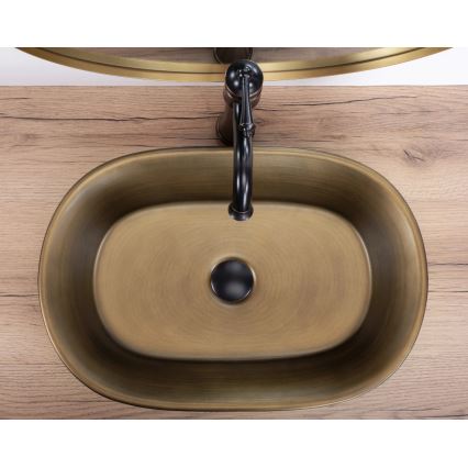 REA-U3305 -  Lavabo da appoggio WILMA RUSTIC 38x55 cm ceramica/rame