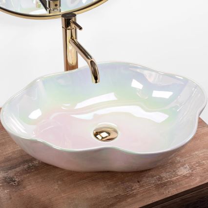 REA-U3309 - Lavabo da appoggio PEARL 38x50,5 cm ceramica/multicolore