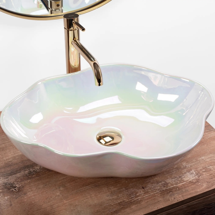 REA-U3309 - Lavabo da appoggio PEARL 38x50,5 cm ceramica/multicolore