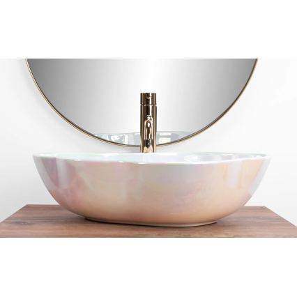 REA-U3309 - Lavabo da appoggio PEARL 38x50,5 cm ceramica/multicolore