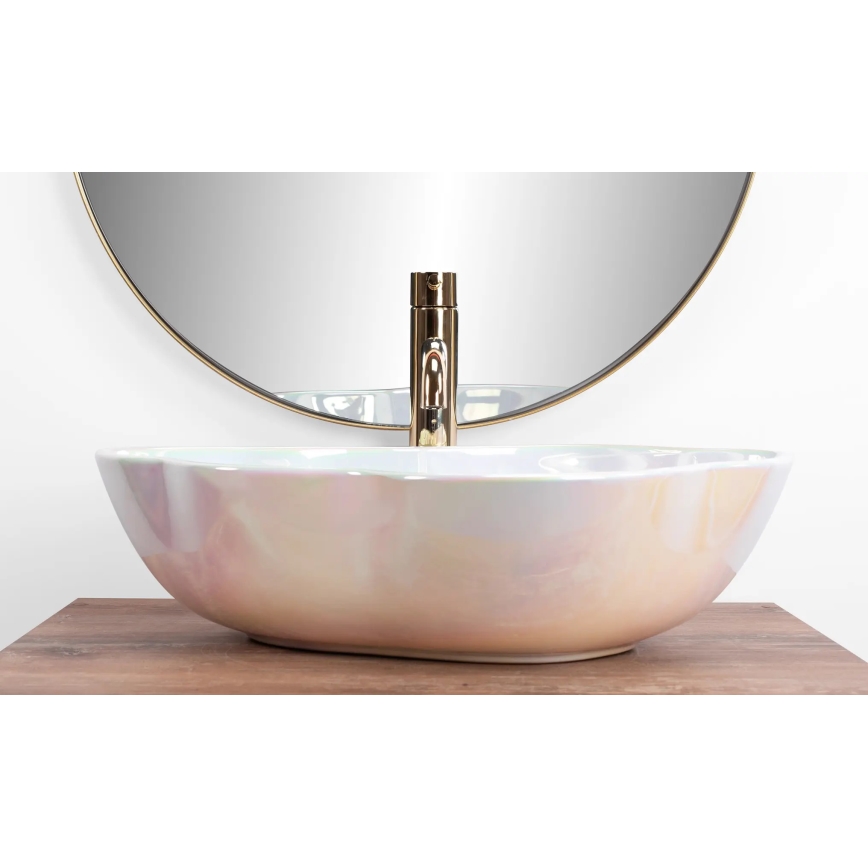 REA-U3309 - Lavabo da appoggio PEARL 38x50,5 cm ceramica/multicolore