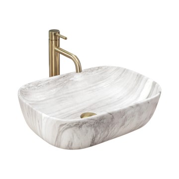 REA-U3324 - Lavabo da appoggio BELINDA 33x46 cm ceramica/grigio/effetto pietra