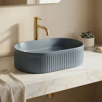 REA-U3535 - Lavabo da appoggio VANDA 31x49 cm ceramica/blu scuro