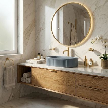 REA-U3535 - Lavabo da appoggio VANDA 31x49 cm ceramica/blu scuro