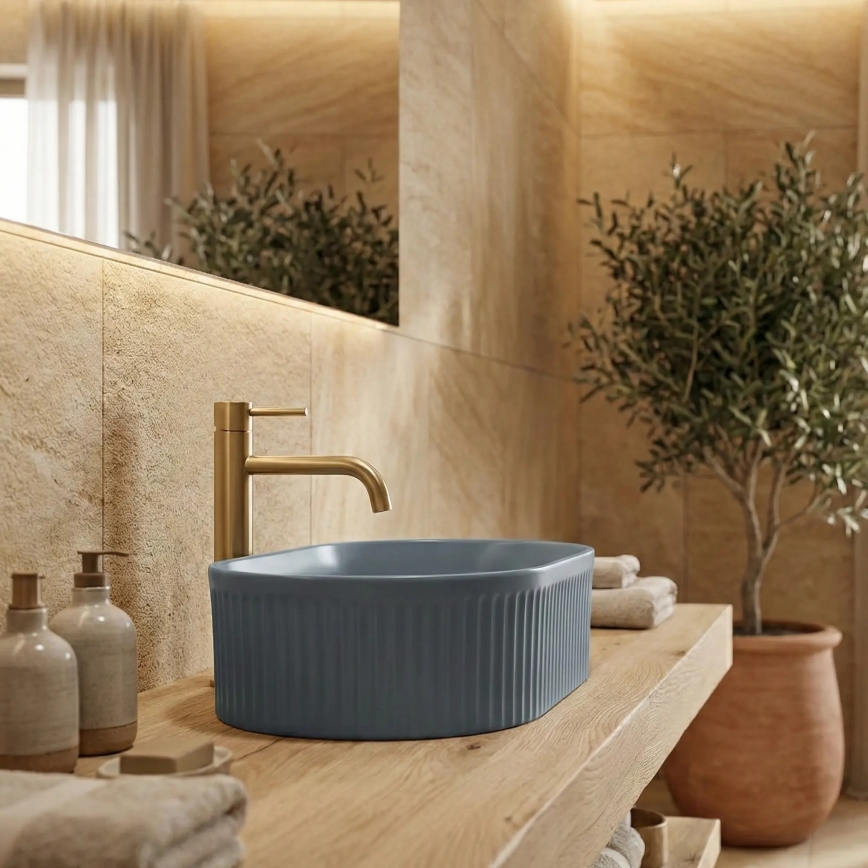 REA-U3535 - Lavabo da appoggio VANDA 31x49 cm ceramica/blu scuro