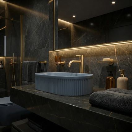 REA-U3535 - Lavabo da appoggio VANDA 31x49 cm ceramica/blu scuro