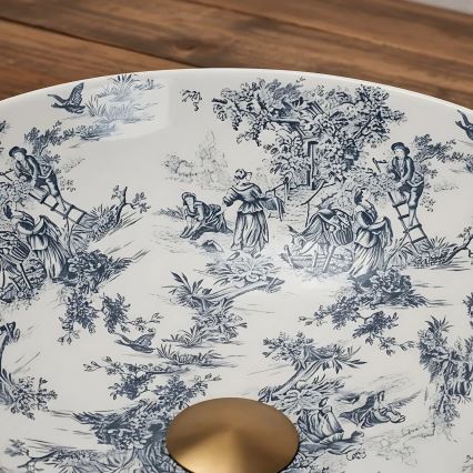 REA-U3608 - Lavabo da appoggio JULIANA 40 cm ceramica/bianco/blu