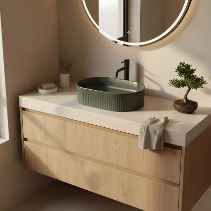 REA-U3611 - Lavabo da appoggio VANDA 31x49 cm ceramica/verde scuro