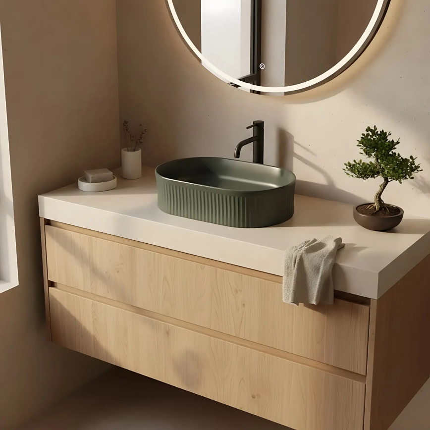 REA-U3611 - Lavabo da appoggio VANDA 31x49 cm ceramica/verde scuro