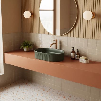 REA-U3611 - Lavabo da appoggio VANDA 31x49 cm ceramica/verde scuro