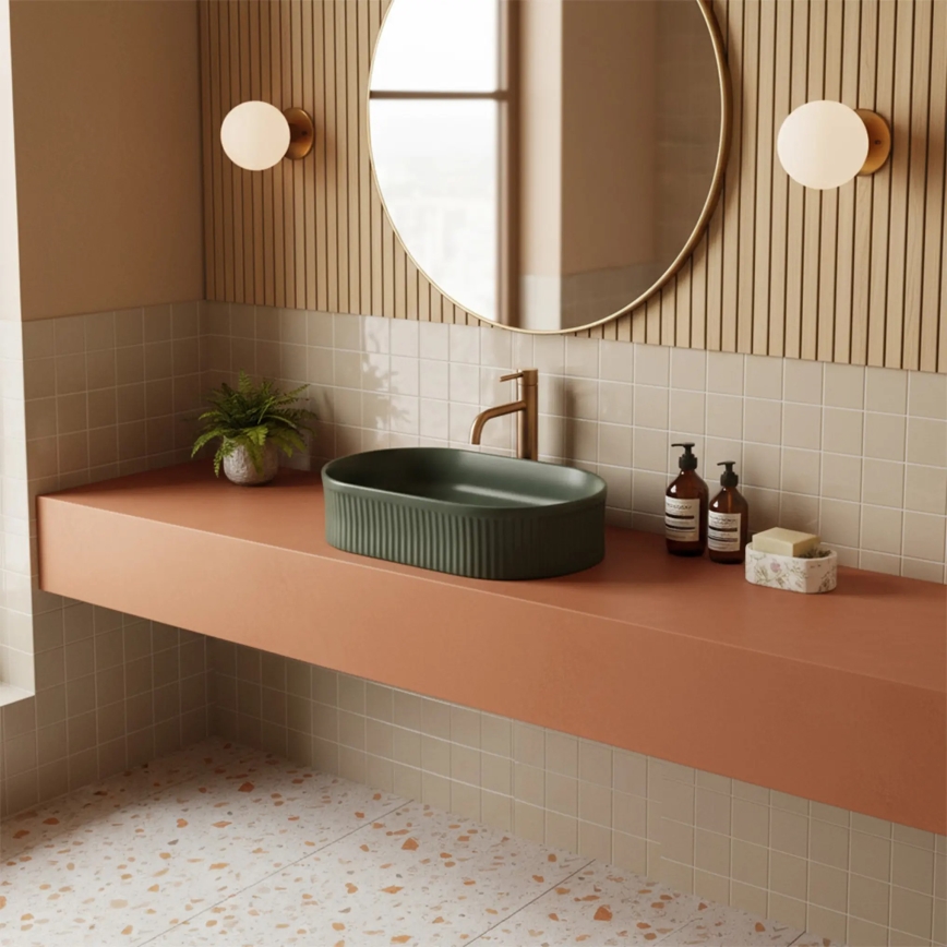 REA-U3611 - Lavabo da appoggio VANDA 31x49 cm ceramica/verde scuro