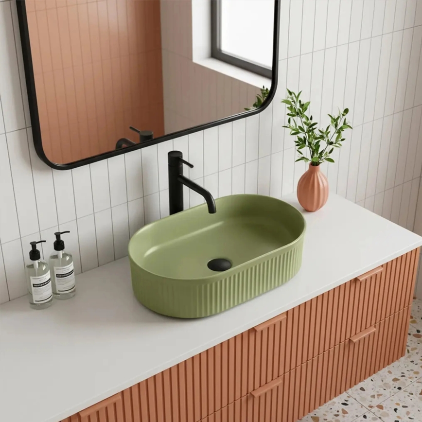 REA-U3612 - Lavabo da appoggio VANDA 31x49 cm ceramica/verde