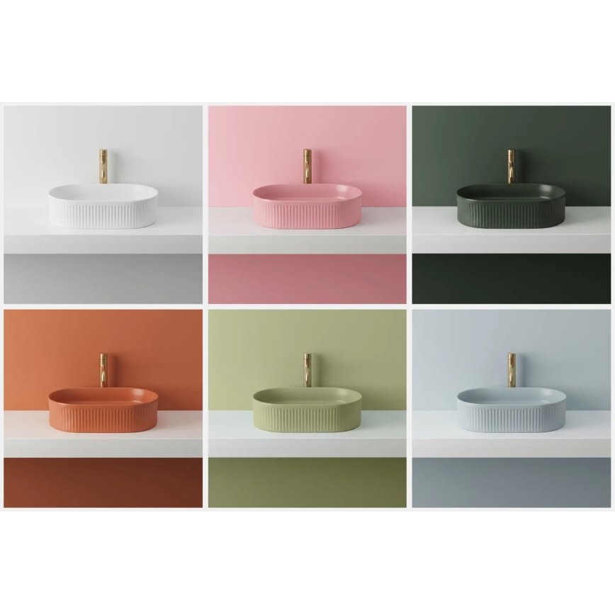 REA-U3612 - Lavabo da appoggio VANDA 31x49 cm ceramica/verde
