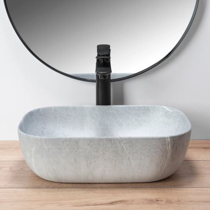 REA-U3801 - Lavabo da appoggio LIVIA 33,5x46,5 cm ceramica/grigio/effetto pietra