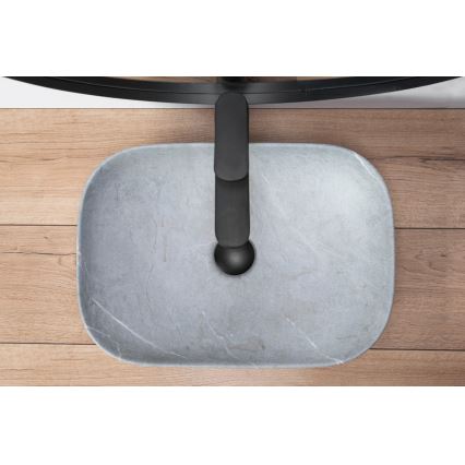 REA-U3801 - Lavabo da appoggio LIVIA 33,5x46,5 cm ceramica/grigio/effetto pietra